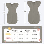 Bamboo Swaddle Bag in Dark Grey+Oat, 0.5 TOG