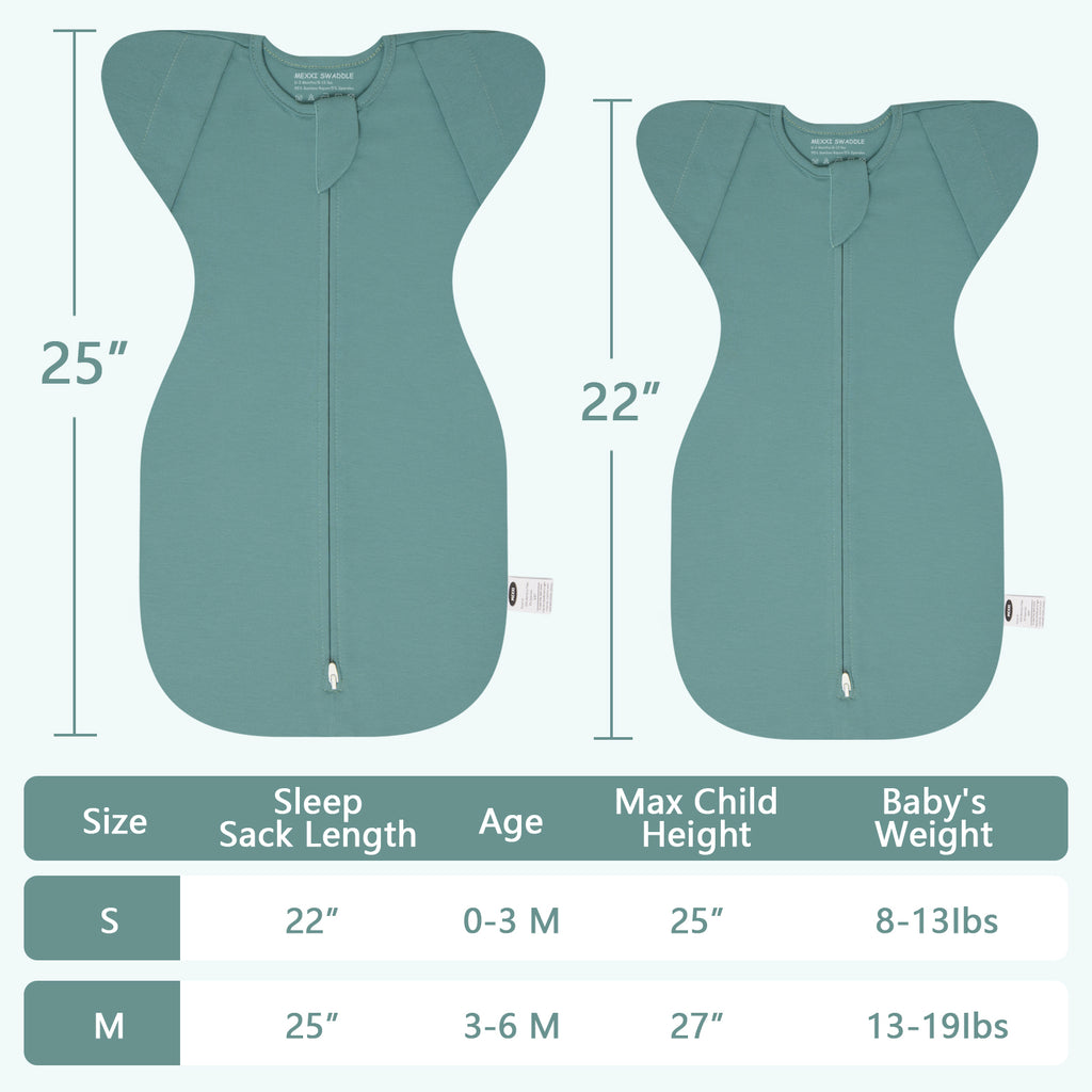 Organic Cotton Swaddle Bag (Pack of 2) in Brown+Sage Green, 0.5 TOG