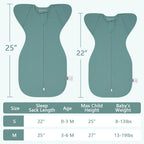 Organic Cotton Swaddle Bag (Pack of 2) in Brown+Sage Green, 0.5 TOG