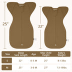 Organic Cotton Swaddle Bag (Pack of 2) in Sepia Brown+Almond, 0.5 TOG