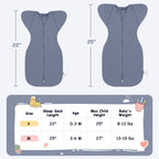 Bamboo Swaddle Bag in Pigeon Blue+Baby Blue, 0.5 TOG