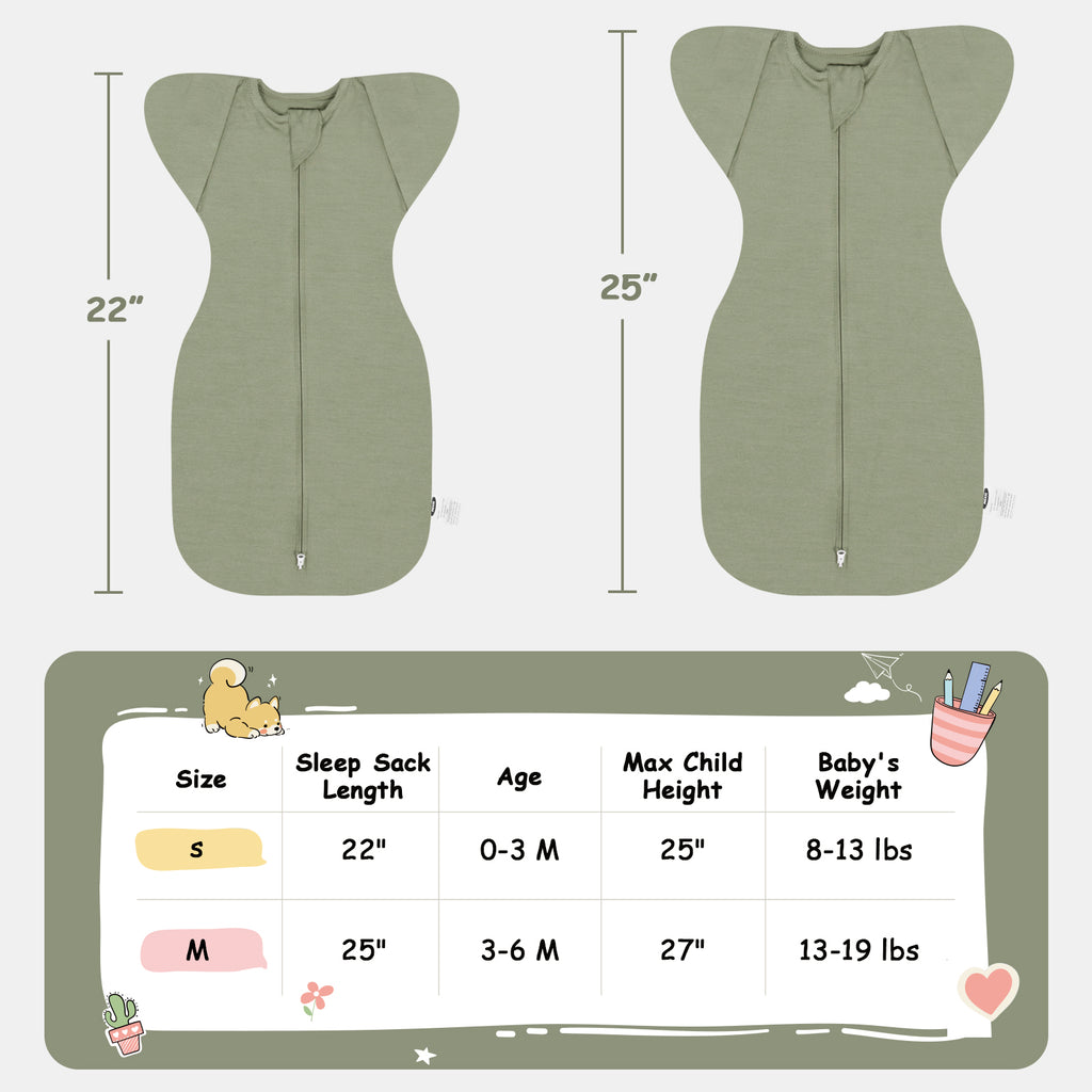 Bamboo Swaddle Bag in Dark Khaki+Tan, 0.5 TOG