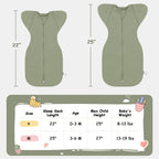 Bamboo Swaddle Bag in Dark Khaki+Tan, 0.5 TOG