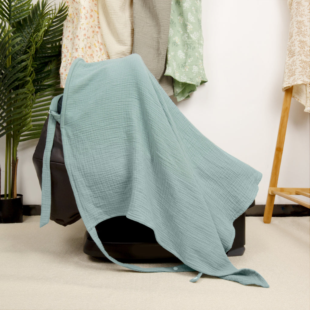 Muslin Nursing Cover in Mint Green