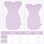Organic Cotton Swaddle Bag (Pack of 2) in Lavender+White, 0.5 TOG