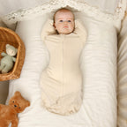 Bamboo Swaddle Bag in Sage Green+Beige, 0.5 TOG
