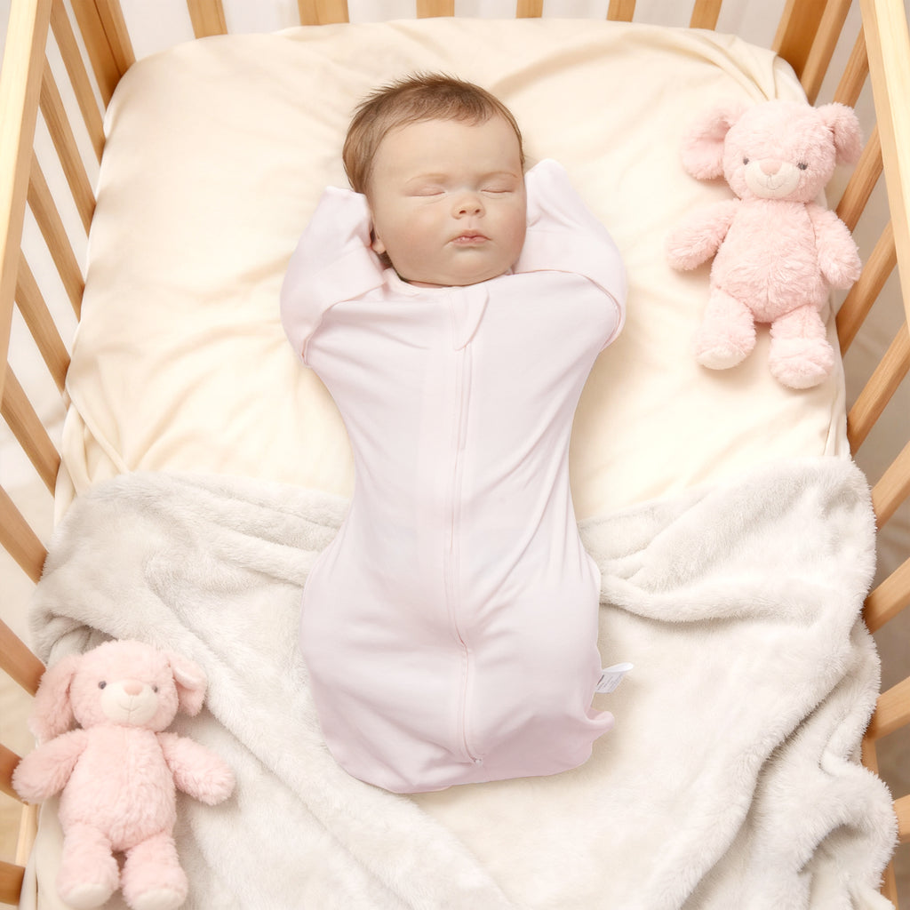 Organic Cotton Swaddle Bag (Pack of 2) in Baby Blue+Blush Pink, 0.5 TOG