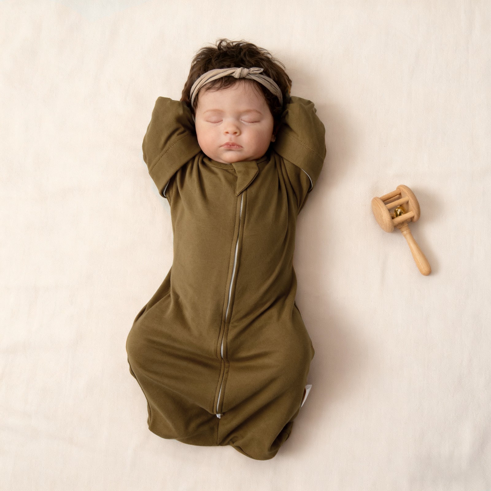 Organic Cotton Swaddle Bag (Pack of 2) in Sepia Brown+Almond, 0.5 TOG