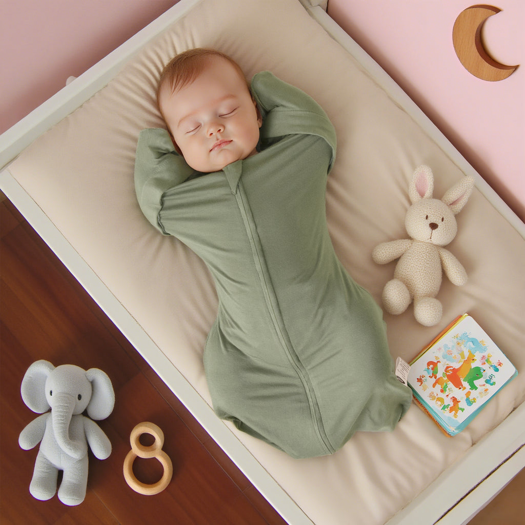 Bamboo Swaddle Bag in Dark Khaki+Tan, 0.5 TOG