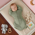 Bamboo Swaddle Bag in Dark Khaki+Tan, 0.5 TOG