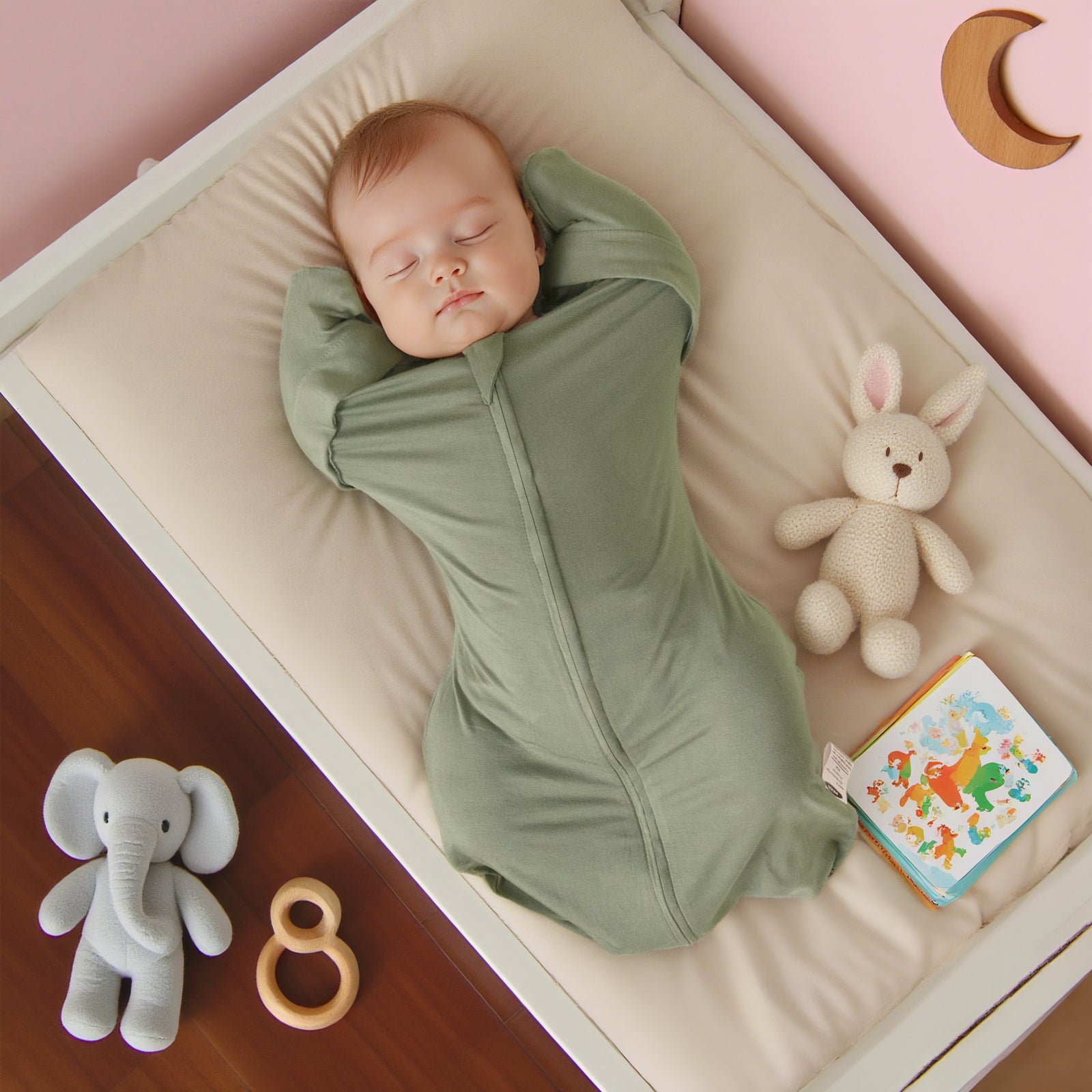Bamboo Swaddle Bag in Dark Khaki+Tan, 0.5 TOG