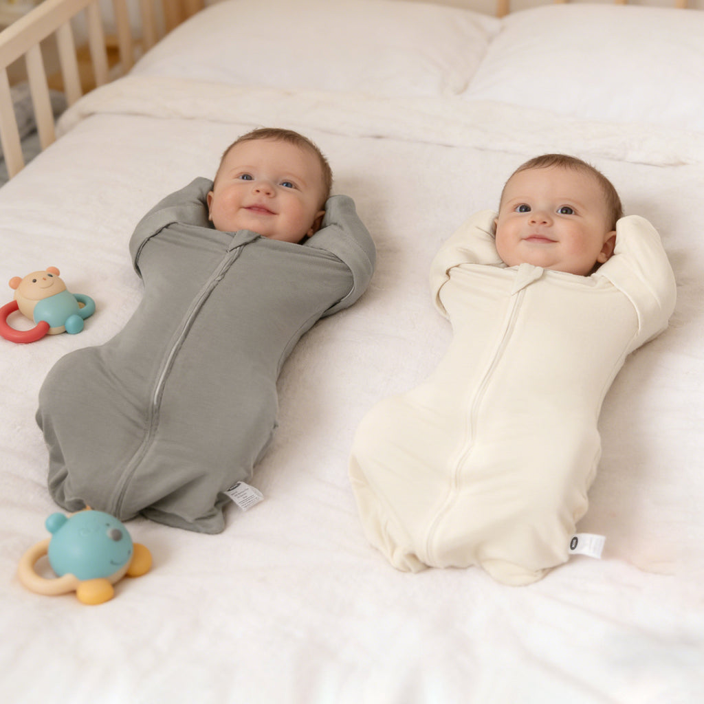 Bamboo Swaddle Bag in Dark Grey+Oat, 0.5 TOG