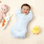 Organic Cotton Swaddle Bag (Pack of 2) in Baby Blue+Blush Pink, 0.5 TOG