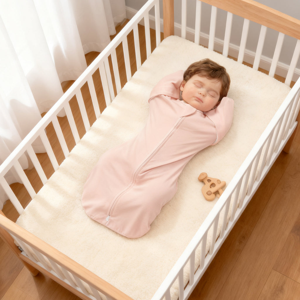 Organic Cotton Swaddle Bag (Pack of 2) in Mint+Blush, 0.5 TOG