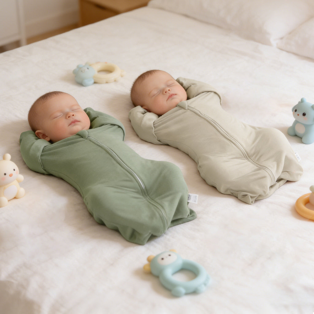 Bamboo Swaddle Bag in Dark Khaki+Tan, 0.5 TOG