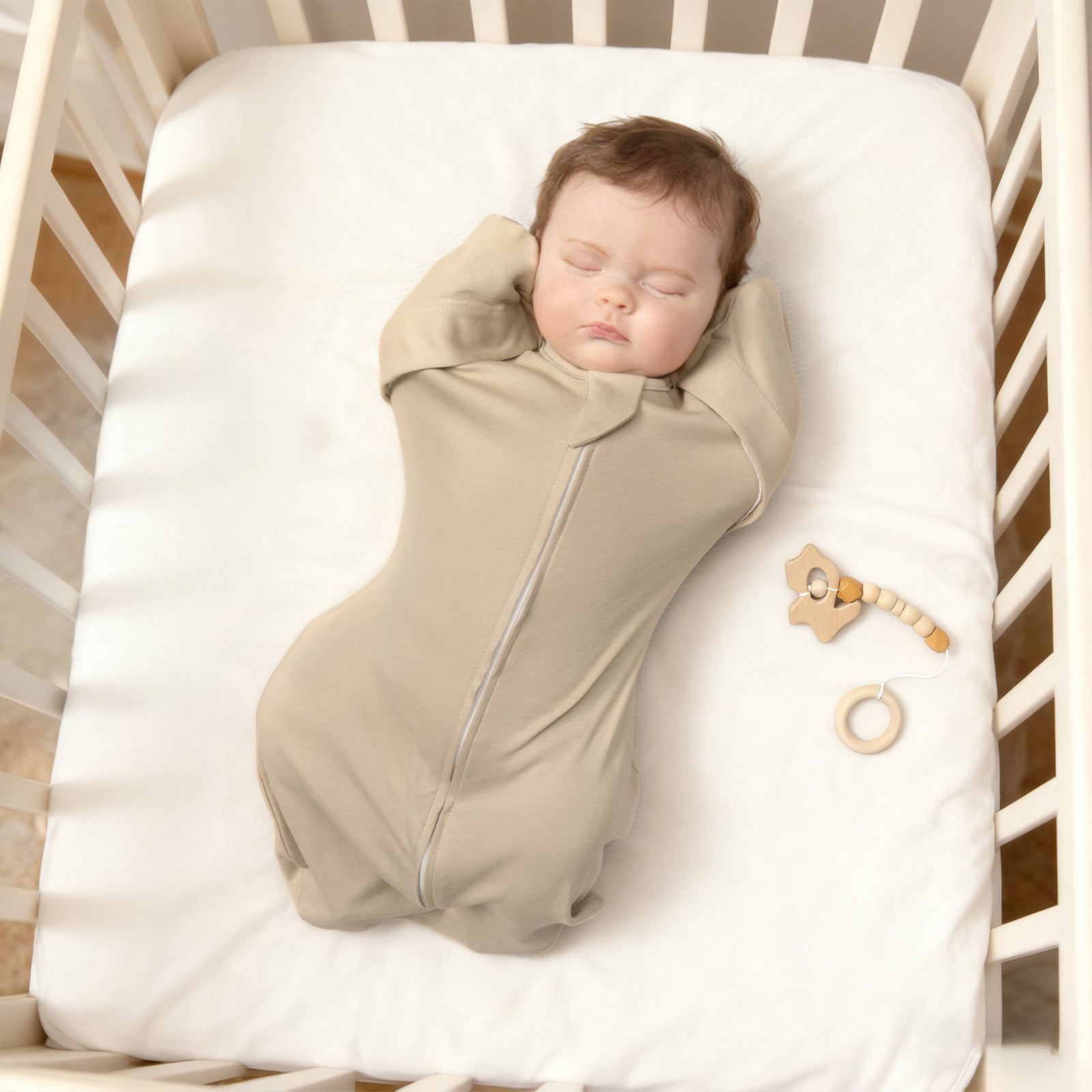 Organic Cotton Swaddle Bag (Pack of 2) in Sepia Brown+Almond, 0.5 TOG