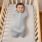 Organic Cotton Swaddle Bag (Pack of 2) in Black+Grey, 0.5 TOG
