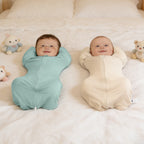 Bamboo Swaddle Bag in Sage Green+Beige, 0.5 TOG