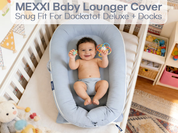 Organic Cotton Cover for Dockatot Lounger, Waterproof (Alice Blue)