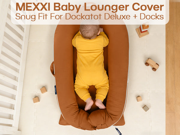 Organic Cotton Cover for Dockatot Lounger, Waterproof (Brown)