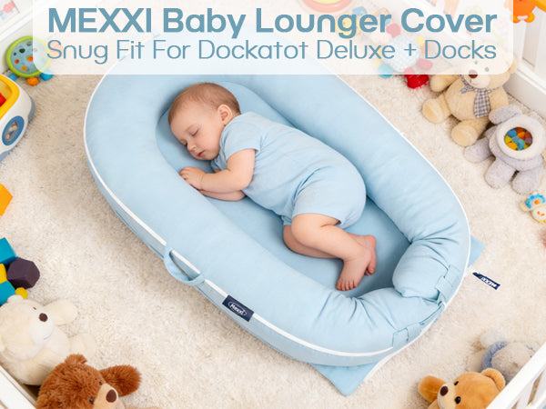 Organic Cotton Cover for Dockatot Lounger, Waterproof ( Powder Blue)