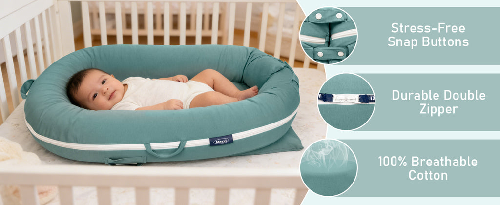 Organic Cotton Cover for Dockatot Lounger, Waterproof (Teal)