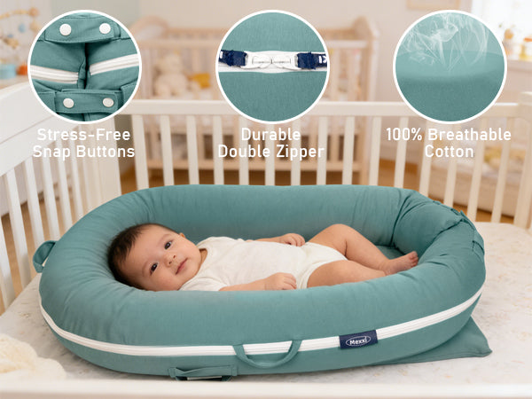 Organic Cotton Cover for Dockatot Lounger, Waterproof (Teal)