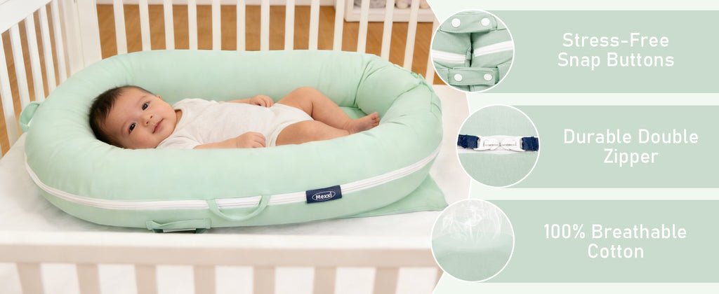 Organic Cotton Cover for Dockatot Lounger, Waterproof (Pistachio Green)