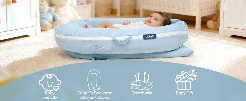 Organic Cotton Cover for Dockatot Lounger, Waterproof ( Powder Blue)