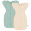 Bamboo Swaddle Bag in Sage Green+Beige, 0.5 TOG