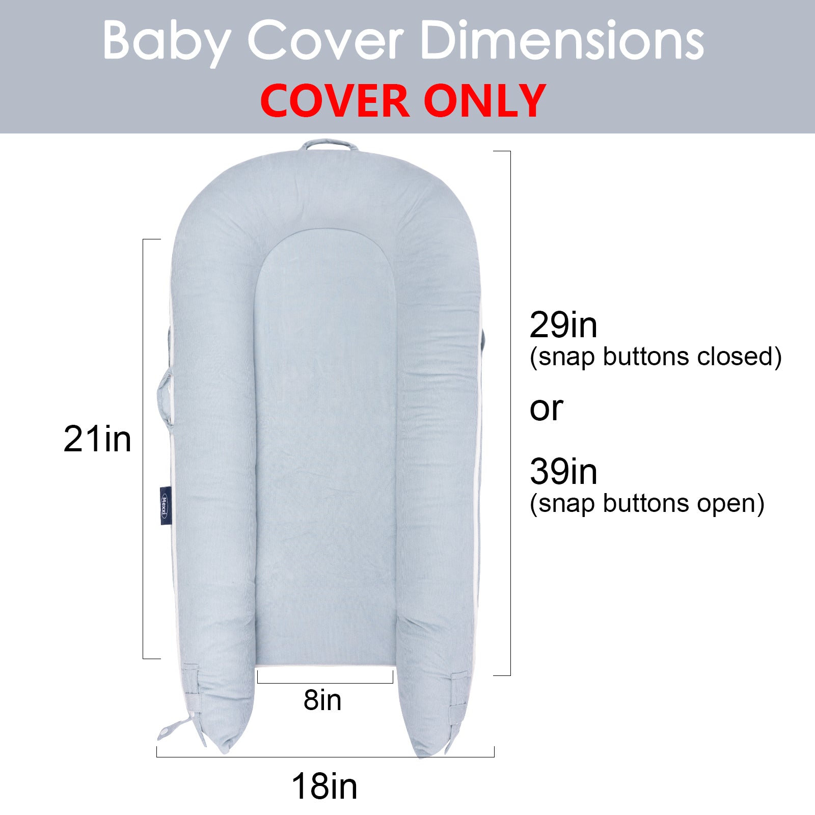 Corduroy Cover for Dockatot lounger (Alice Blue)