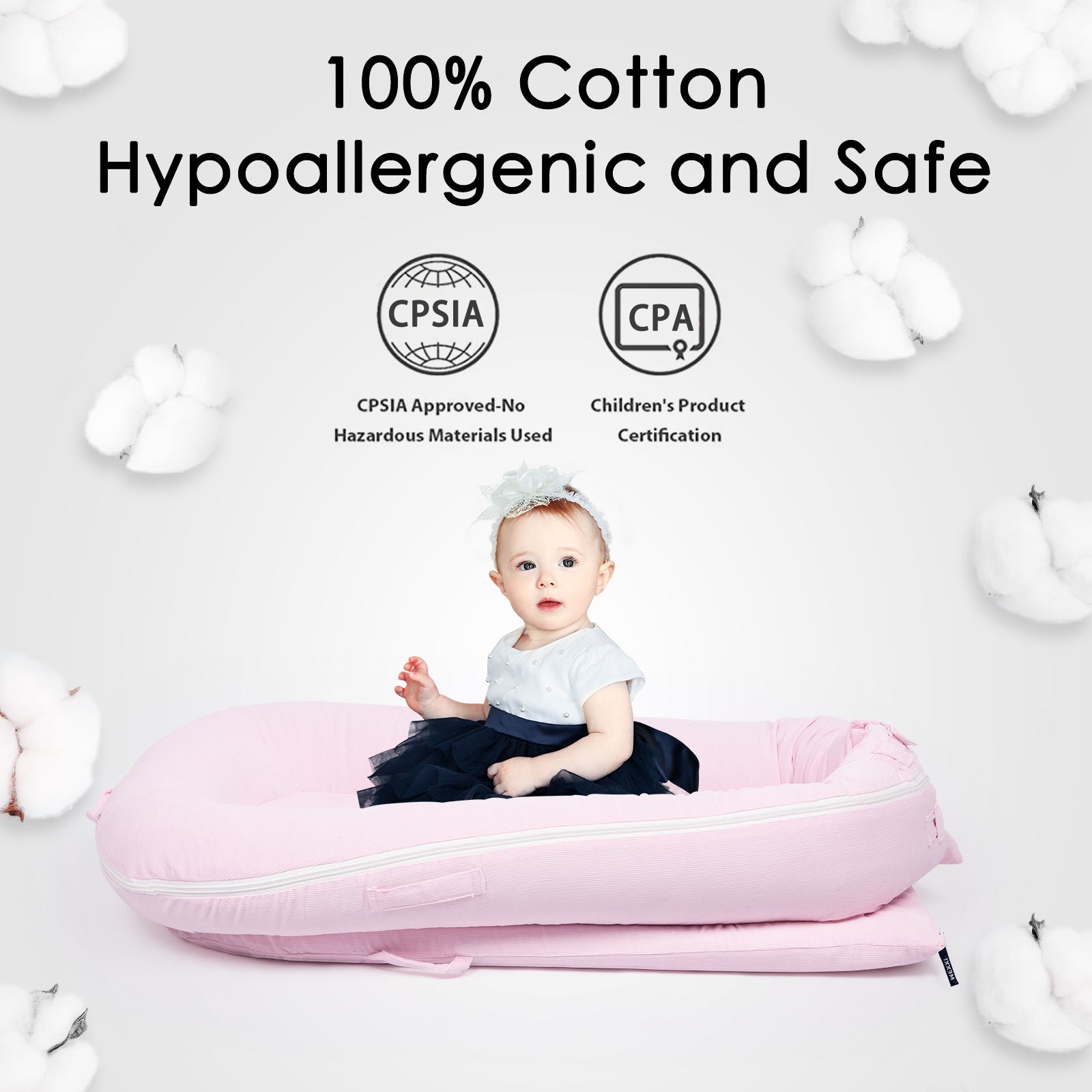 Corduroy Cover for Dockatot lounger (Baby Pink) Secondary image