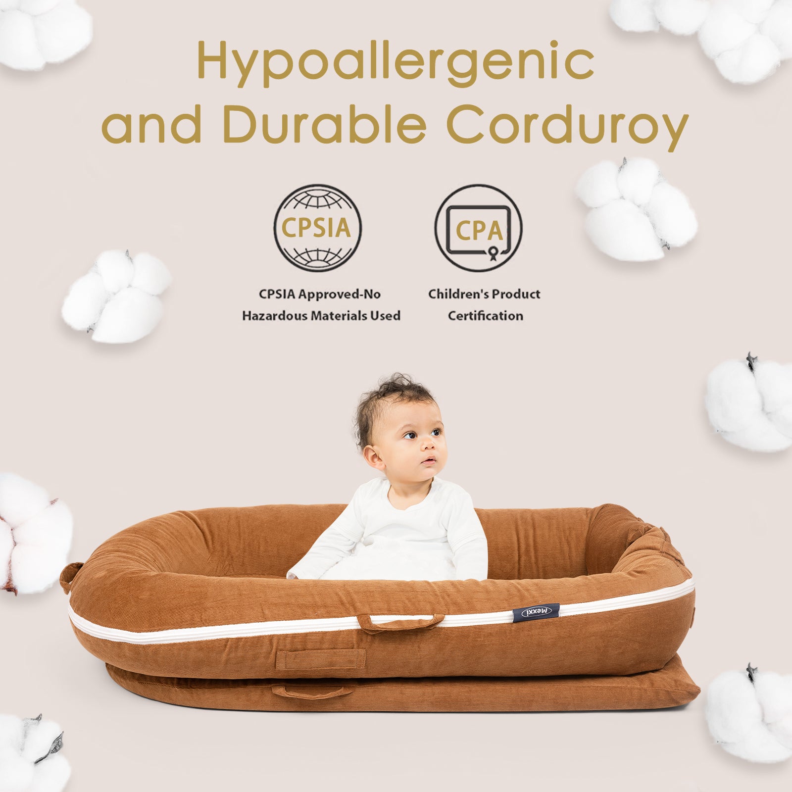 Corduroy Cover for Dockatot lounger (Brown) Secondary image