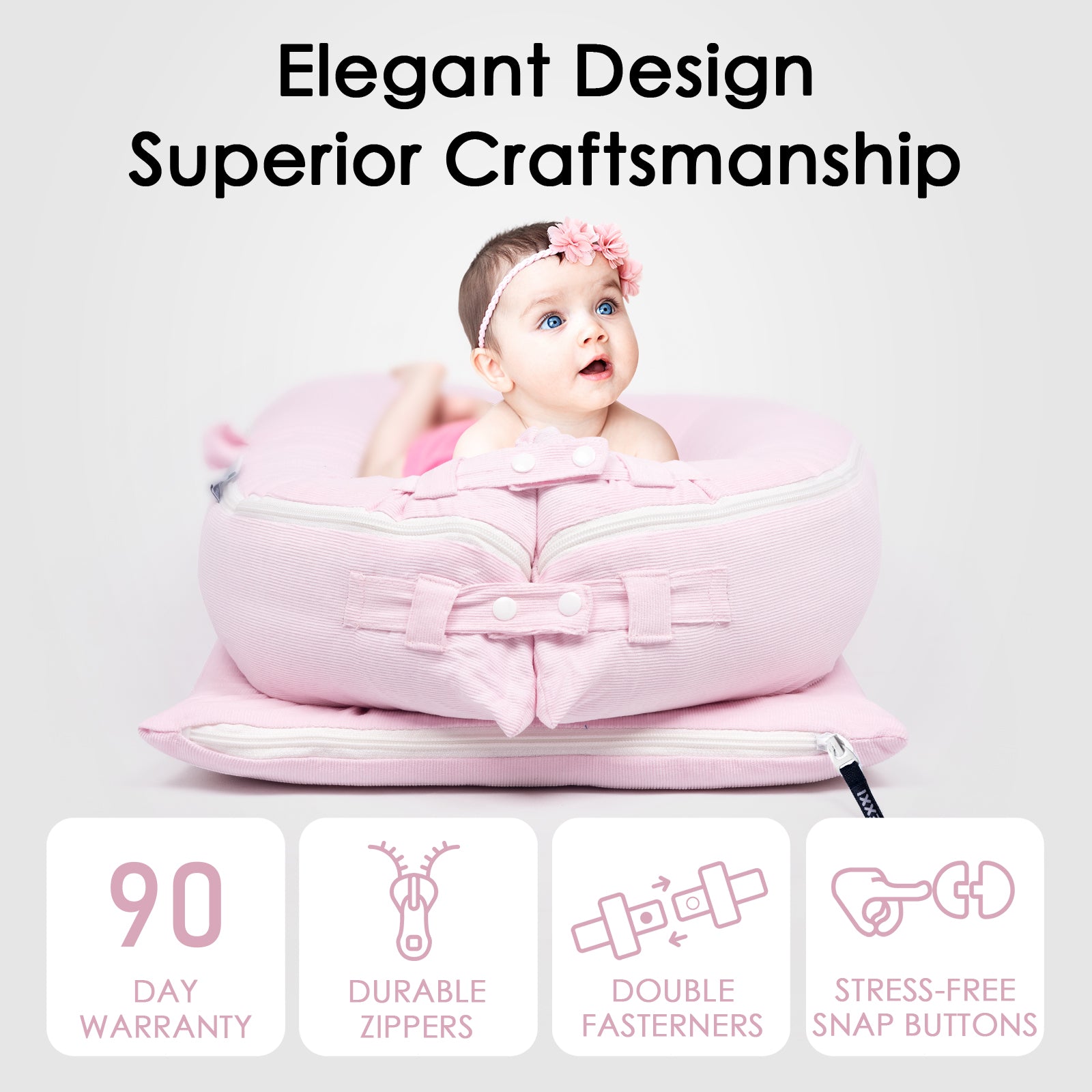 Corduroy Cover for Dockatot lounger (Baby Pink)
