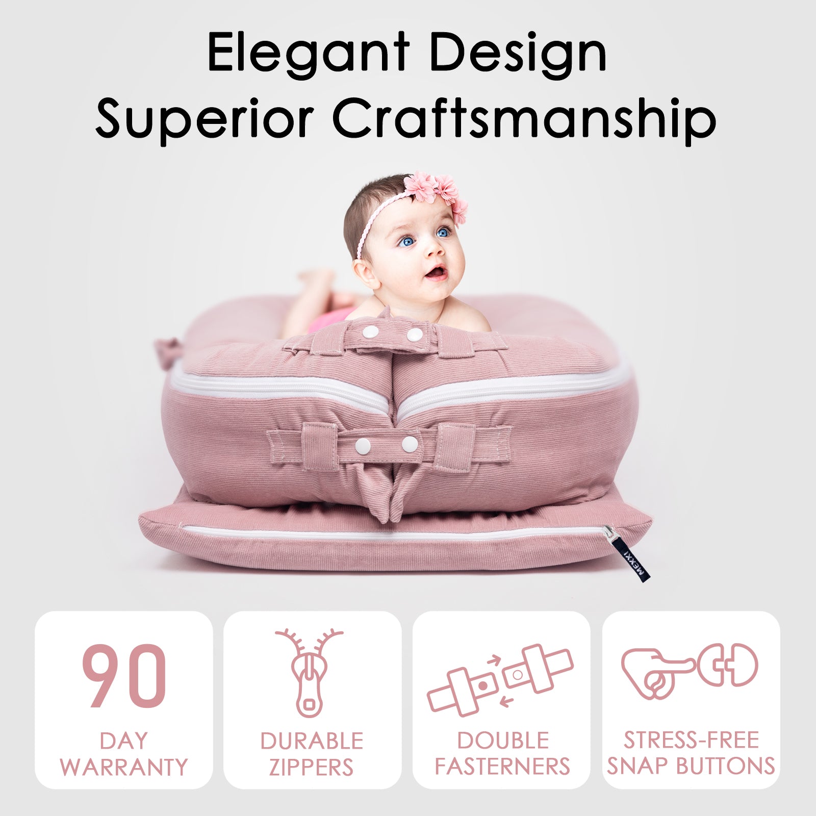 Corduroy Cover for Dockatot lounger, Waterproof (Flamingo)